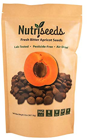 Nutriseeds Bitter Apricot Seeds | California Grown | Certified Pesticide and Herbicide Free | 2LB (32oz) roughly 1,500 Kernels | Best Source of Natural B Vitamins