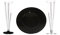 PZ 100 PIATTI NERO BLACK + PZ 100 CALICI FLUTES PER APERICENE APERITIVI HAPPY HOUR