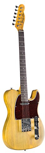 J&D TL Ash Blonde E-Gitarre, T-Style, Esche Korpus, Ahorn Hals, Composite Griffbrett, 22 Bünde, Ceramic Single Coil Tonabnehmer, 3-Weg Schalter, Vol Tone Regler, Hardtail Brücke, Druckguss Mechaniken,