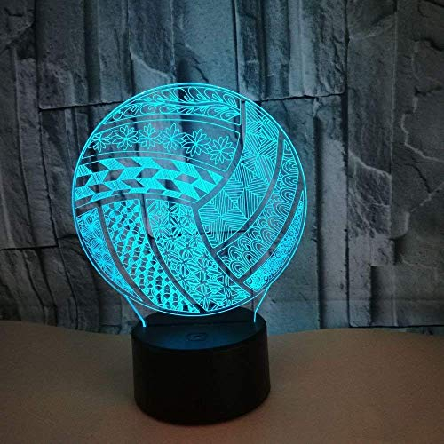 HPBN8 Ltd 3D Volleyball Lampe USB Power 7 Farben Amazing Optical Illusion 3D LED Lampe Formen Kinder Schlafzimmer Nacht Licht