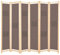 vidaXL Holz Raumteiler 6-TLG. Paravent Trennwand Umkleide Sichtschutz Spanische Wand Raumtrenner Stellwand Braun 240x170x4 cm Stoff Klappbar Platzsparend