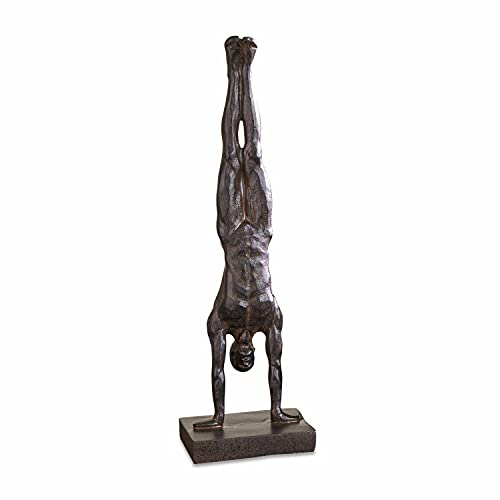 Loberon Figur Chesles, athletischer Turner, edel & kunstvoll, detailreich gearbeitet, Dekoration, Dekofigur, Wohn-Accessoire, Polyresin, antikschwarz