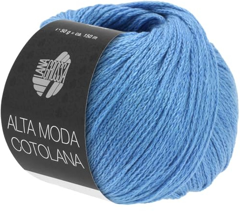LANA GROSSA Alta Moda Cotolana | Edles Kettengarn aus 45% Schurwolle (Merino superwash), 45% Pima Baumwolle & 10% Polyamid| 50g Wolle zum Stricken & Häkeln | 150m Garn FB 15
