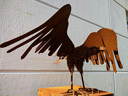 Zen Man Edelrost Garten Figure Rost Adler Gartendeko Gartenskulpture Tiere Handarbeit B40*H40*L90cm 031754