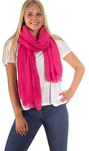 DOLCE ABBRACCIO by RiemTEX Damen Schal FUNKY STYLE Halstuch Bandana Geschenke für Frauen Stola XXL Tuch Kopftuch Tücher Motorrad Halstuch Multifunktionstuch Pashmina Schal (Fuchsia)