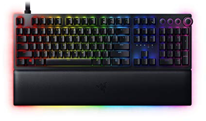 Razer Huntsman V2 - Teclado analógico para juegos (accionamiento ajustable mediante interruptores ópticos analógicos, modo de activación rápida, iluminación Chroma RGB, reposamuñecas magnético, teclas