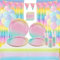 Gold Dot Party Tableware Supplies - Serves 25, Rainbow Pastel Party Decoration Tableware includes Plates, Cups, Napkins, Straws, Banner, Tablecloth, Foil Curtains