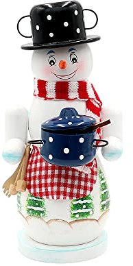 Deko-Geschenke-Shop Räucherfigur Schneefrau Räuchermann Räucherfrau Lisa mit Topf 25 cm 40028