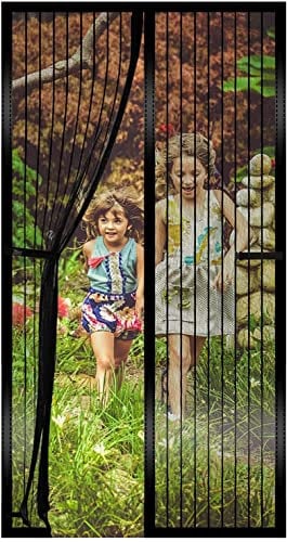 MagicQCraft Magnetic Fly Screen Door 100 * 220cm, Heavy Duty Bug Mesh Curtain with Powerful Magnets,Keep Bugs Out Lets Fresh Air in(Black)