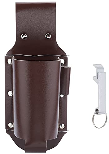 GORGECRAFT Étui à Bière en Cuir PU Porte-Ceinture pour Canettes de Bière Sac de Taille pour Bouteille de Boisson Marron Canettes de Soda Étuis à Sauce Piquante Ouvre-Bouteilles de Style Cow-Boy