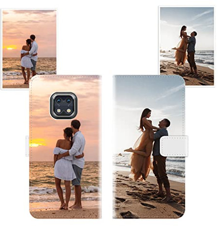 Sunrive Personalizzate Pelle Cover compatibile con Nokia XR20 personalizzabile con Foto Testi Frase Logo e Grafiche Personalizzata, cordino per cellulare universale