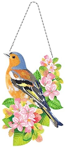 EXQULEG 5D Blumen Schmetterling Diamond Painting Wandbehang, DIY Frühling Diamant Painting Kranz, Ostern Türkranz Strass Kristall Malerei Anhänger für Home Deko (#2)