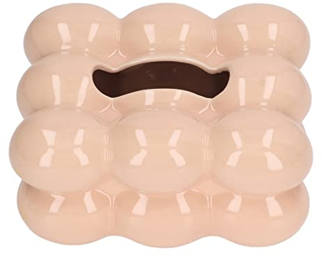 CHICIRIS Taschentücher Box, Galvanisierter Keramik Kosmetiktücher Box, Dekorativer Taschentuchspender, Tissue Box, für Badezimmer, Kommode und Tisch (Kaffeefarbe)