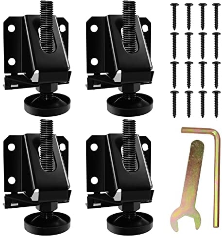 LOSCHEN 4PCS Heavy Duty Adjustable Leveling Feet for Furniture,Hexagon Nuts Lock Furniture Legs Levelers,for Table, Cabinets, Workbench,Shelving Units and More