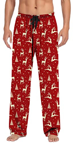 Generisch Flannel Checked Lounge Pants with Pockets Men's Sleep Shorts with Stretch Soft Sleep Pants Plaid Loungewear Men's Checked Trousers Casual Trousers Pyjama Bottoms