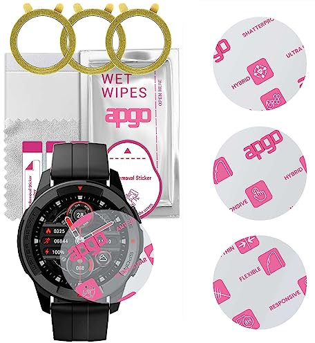 apgo 3 Stück Schutzglas, klar, kompatibel mit Mibro Watch X1 Smartwatch, Hybrid 8H, Ersatz für Hartglas, Displayschutzglas, Bildschirmschutz, Displayschutz, kratzfest
