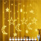 DAZZTIME 3.5m Lichterkette Sterne Mond,Lichterketten für Fenster Weihnachten, Nachtlichter Fenster Lichtervorhang mit Mond und Sterne,Stecker,für Weihnachten,Hochzeit,Party,Schlafzimmer Deko
