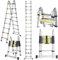Nictemaw 5M Scala Telescopica in Alluminio Scala Retrattile pieghevole, Capacità 150kg (2,5M+2,5M)