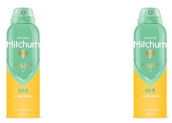 Mitchum Women Triple Odor Defense 48HR Protection Aerosol Deodorant & Anti-Perspirant, Pure Fresh, 200 ml (Pack of 2)