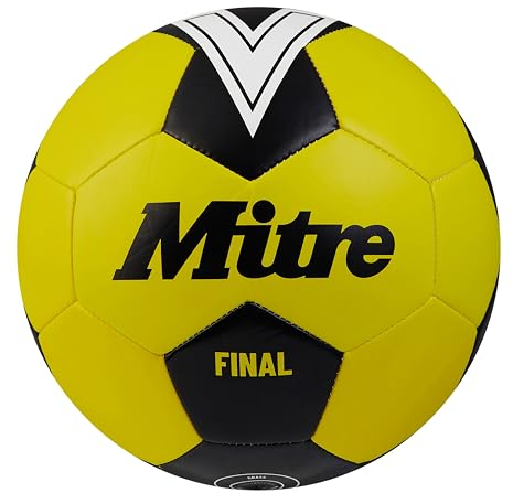 Mitre Final Freizeitfußball | perfekt für Kinder | Fußballgeschenk, Fluo-Gelb/Schwarz, 4