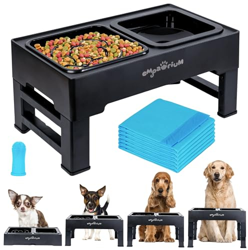 Empawrium Ciotole per Cani Rialzate, Ciotole per Cani Piccolo, Medio e Grande, Ciotola Anti Ingozzamento con Ciotola Acqua Cane Antigoccia 1600ML