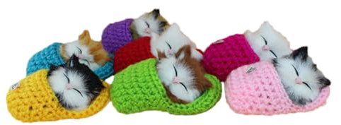 VICASKY Peluche carino pantofole viola il Mi giocattoli mini gattino nel giocattolo delle scarpe, gatto che dorme nel giocattolo delle pantofole, si chiama bambola gatto viola