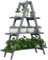 Outsunny Portapiante Verticale a 3 Livelli con Design a Doghe, Fioriera a Scale in Legno di Abete per Esterni, 100x36x112 cm, Grigio
