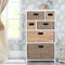 Tetbury Large White Storage Unit with 6 Mixed Size Drawers | Modern Wicker Storage Chest of Drawers for Hallway Home Office Living Room | Fully Assembled