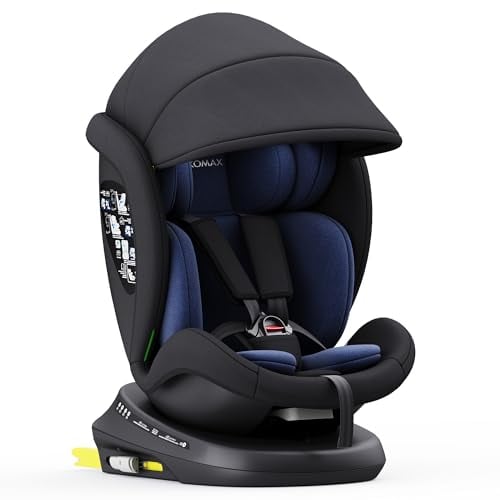 XOMAX 946i Kindersitz drehbar 360° mit ISOFIX, Liegefunktion I mitwachsend I 0-36 kg, 0-12 Jahre, Gruppe 0/1/2/3 I 5-Punkt-Gurt und 3-Punkt-Gurt I Bezug abnehmbar, waschbar I ECE R129