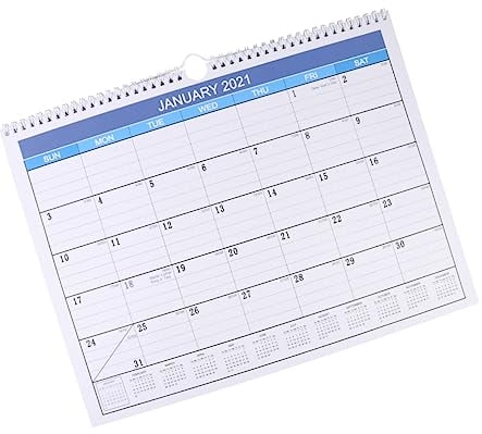 LALAFINA 1 Stk Kalender Familienwandplaner hängender Monatsplaner Agenda 2021 Planer täglich monatlicher Wandplaner desk calendar jahrestag tischdeko esstisch dä plan verdrahtet Foto Papier