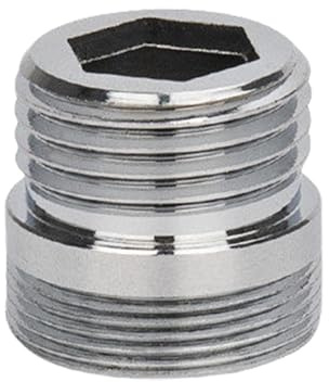 YRAKOZIN Messing Wasserhahn Adapter, Küche Bad Wasserhahn Aufsatz zum Anschließen von Wasserhähnen und Strahlregler, Gartenschläuchen, Wasserreinigern (Außengewinde M22 auf Außengewinde 1/2)