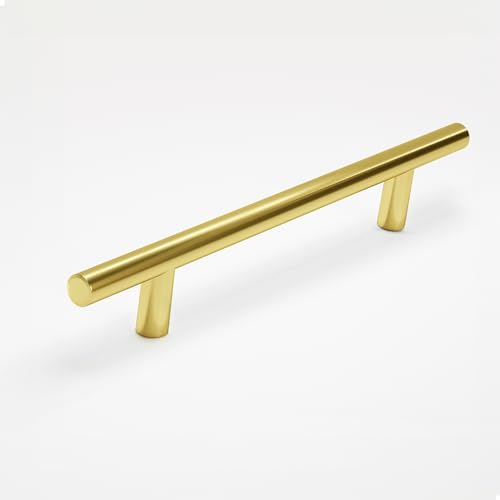 woplus Türgriff Edelstahl Edelstahl Möbel Griffen Kabinett Griffe Schrankgriffe Stück Schrank Schublade Türgriff Stangengriff Gold (Bohrlochabstand: 130 mm, 1 Stück)