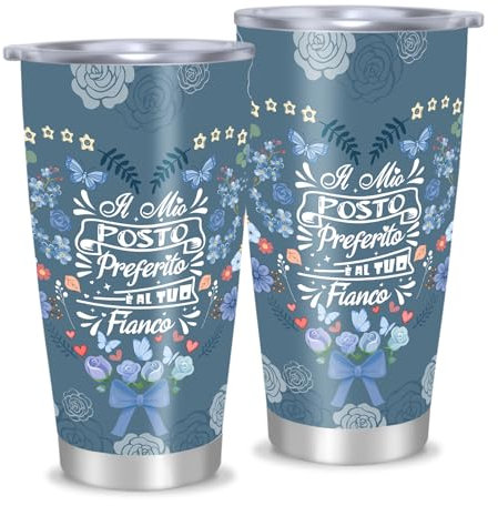 Frostify Regali di Coppia per Lei e Lui, Regalo San Valentino per Lui Mug Termica, Idee Regalo Anniversario per Lui, Regali per Donna Uomo Compleanno Natale Caffè Tazza Termica da Viaggio 20oz