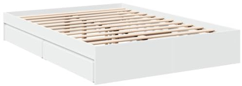 vidaXL Bettgestell mit Schubladen Weiß 120x190 cm Holzwerkstoff