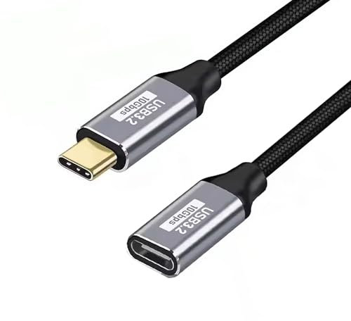 Boulton USB C Extension Cable 1m - 100W 4K@60Hz 3.2 USB-C Extension 1m - USB Type C Cable Extender Lead USBC Male to Female - USBC Type-C Extender Lead for Charging and upto 10Gbps Data Transfer