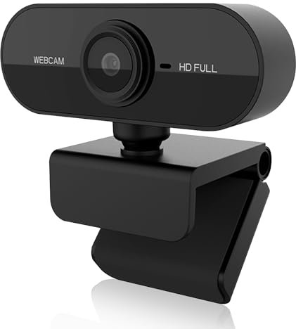 HERBYD 1080P FHD Webcam with Microphone Noise,-Cancelling Mics, Auto Light Correction Webcam for PC with 360° Mounts, Plug&Play USB Webcam for Conference Calling Gaming Study