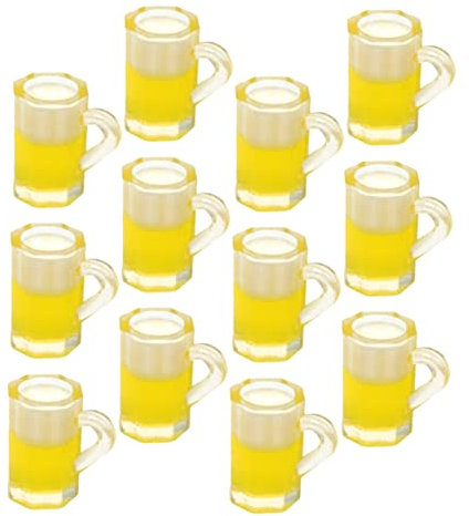COLLBATH 2 Set Di Boccali Di Birra in Miniatura Per Casa Delle Bambole Bicchierini Da Shot Di Birra in Miniatura Decorazione Paesaggistica Materiale in Resina Design Realistico 20 Pezzi*2