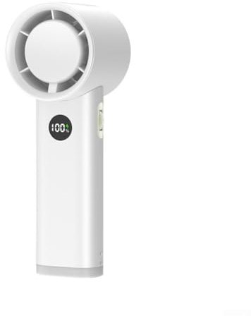 Mini ventilador portátil sin aspas, recargable por USB, refrigeración personal de mano, velocidades de viento personalizables (blanco)