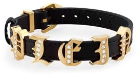 Philipp Plein Damen Armband Edelstahl IP Gold Leder Lettering PJ1AA22BU