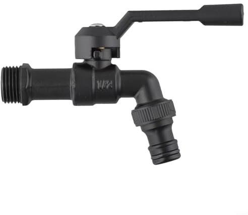 Grifo de manguera de jardín para exteriores, grifo anticongelante de doble salida de 1/2 pulgada, latón negro para equipos de riego (una sola cabeza)