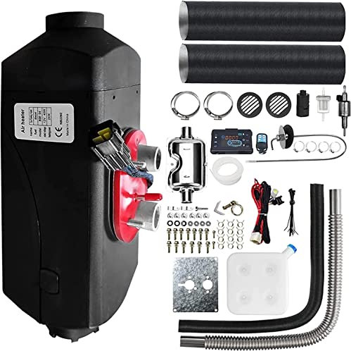 HALOYWB Riscaldatore ad Aria e gasolio E-da 2KW con Pannello di Controllo remoto LCD Riscaldatore a gasolio per Auto, Camion, roulotte, Autobus, Camion, Barca a Motore, rimorchio, Nero
