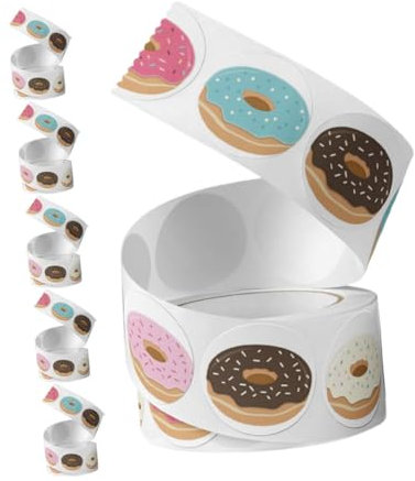 HYTROVE 6rollen Süße Donut Aufkleber Für Laptops Bücher Skateboards Und Gepäck Für Geburtstagsfeiern Scrapbooking Und Kreative Dekorationen