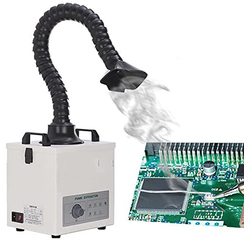 RKYRRKI Solder Fume Extractor Smoke Absorber, 100W Desktop Welding Smoke Sucker Remover with 3 Stage Filter, 200m³/h Exhaust Flow and 12M/S Wind Speed, for DIY Soldering Welding