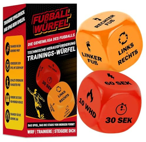 Trainingswürfel Fußball (2 Stück) | Techniktraining Indoor & Outdoor | Fußball Zubehör | Lustiges Koordinationsspiel. Kreatives Fußball Training Equipment Und Fussball Gadgets