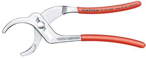 KNIPEX 81 03 230 Sanitärzange für Kunststoffrohre und verchromte Kunststoffverbinder 230 mm