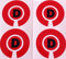 Crown Green Lawn Indoor Bowls Adhesive Lettered Coloured Marker Labels Set of 4 (Red, D)