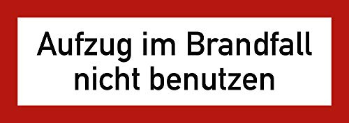 LEMAX® Brandschutzzeichen, Aufzug im Brandfall nicht benutzen - DIN 4066 Alu geprägt 210x74mm
