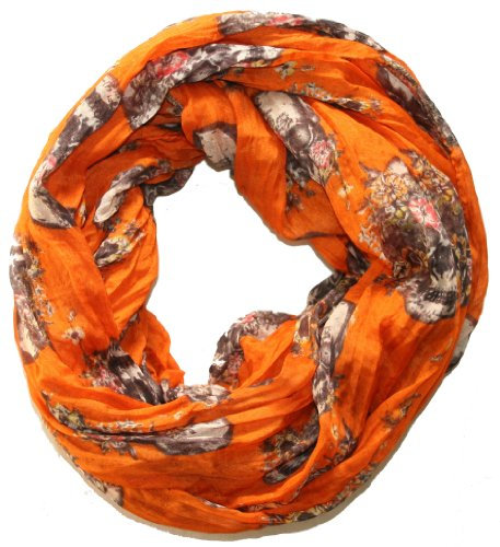 ACC Skull Totenkopf Damen Loopschal (orange FlowerSkull)