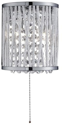Searchlight 7222-2CC Elise 2 Light Wall Light Chrome-Crystal Droplets