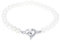 Elli Bracciale da donna a forma di cuore con perle di conchiglia e cristalli in argento sterling 925, 17 cm, Sfaccettatura, cristallo